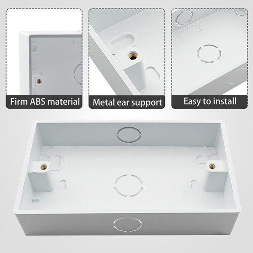 2Pcs 2 Gang Surface-Mounted Back Box 146 Type,Electrical Double Pattress Box for Wall-Mounted Light Switche Power Socket 2