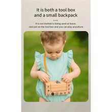 Montessori Screwdriver Board Set, Wooden Storage Box & Strap Toddler Real Tools, for 3 4 5 Year Old Kids, Learning Toys