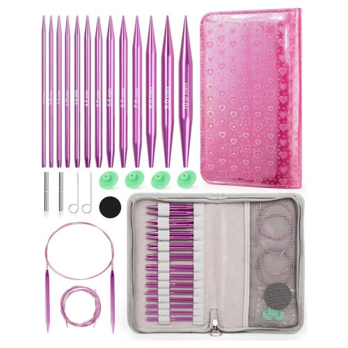 13 Sizes Circular Knitting Needles Set, 3.0-10.0 mm with Leather Case & 4 Cables, Ideal for Blankets