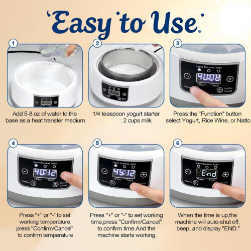 1-36 Hours Multi-Functional Constant Temperature Yogurt Machine, 1.2 Liters Capacity (Standard No Cup) EU Plug 2