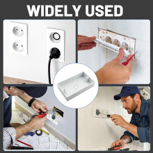 2Pcs 2 Gang Surface-Mounted Back Box 146 Type,Electrical Double Pattress Box for Wall-Mounted Light Switche Power Socket