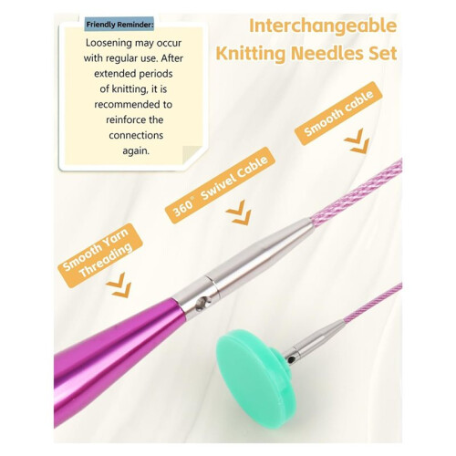 13 Sizes Circular Knitting Needles Set, 3.0-10.0 mm with Leather Case & 4 Cables, Ideal for Blankets 2