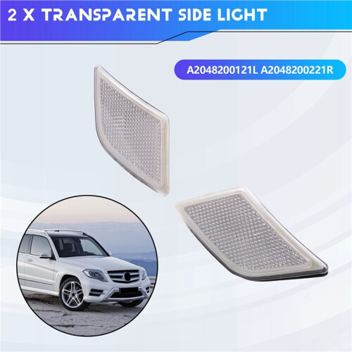 2pcs Transparent Side Light A2048200121L A2048200221R for - GLK W204 1