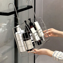 Stainless Steel Storage Basket Bathroom Portable Hanging Basket Multifunctional Organizer Toilet Roll/Shampoo Storage