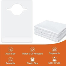 100 Pcs Disposable Bibs - Disposable Adult Bibs for Elderly Women & Senior Men Eating,Waterproof & Leakproof Drool Pad