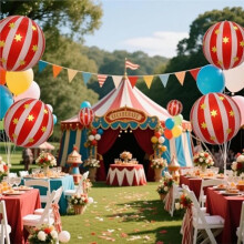 Pack of 6 Jumbo 22 Inch 4D Stripe Foil Balloons Star Balloon Foil Kids Birthday Party Decoration Red