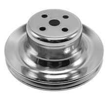 Chrome Single Water Pump Pulley SBF Small Block for 260 289 Mustang 1965-1966 1 Crankshaft Pulley