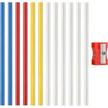 Chalk Pencil Refills for Fabric, 12 Pcs, 4mm, Sewing Chalk Pencil Refillable Set, Marking Tool for Sewing with Sharpener