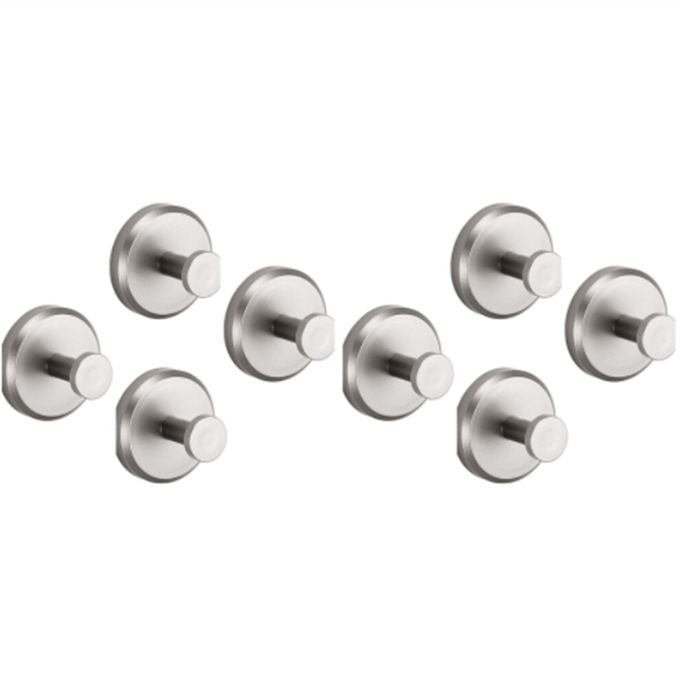 Brecantia 8Pcs Suction Cup Hooks For Shower, Bathroom, Kitchen, Glass Door, Mirror, Tile - Loofah, Towel, Coat, Bath Robe Clothing