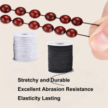 Stretchy String for Bracelets, 4 Rolls 1 mm Sturdy Elastic String Elastic Cord for Jewelry Making, Necklaces