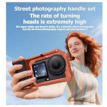 Camera Grip Holder Metal Cage for OSMO Action 6 Accessories Shutter Button Extension Photography Handle Sliver