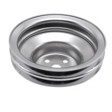 Engine Water Pump Pulley Chrome 2 Pulley SBF Block for 260 289 302 351W V8 1965-1969 Crankshaft Pulley