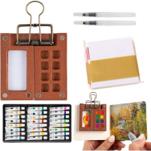 Watercolor Paint Set, Portable Pocket Water Color Painting Kit Watercolor Travel Art Kit for Beginners, Artists