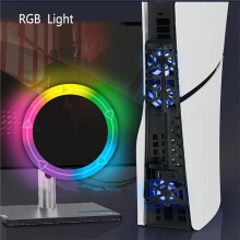 Cooling Fan for PS5 Slim & Pro Console, RGB Cooling System with Noise Reduction, USB Powered Heat Dissipation Accessory