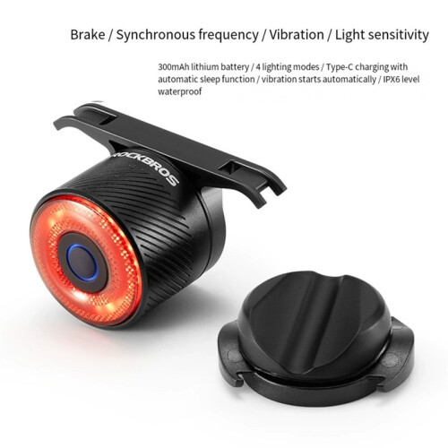 ROCKBROS R3 Dual-Bracket Synchronized Braking Taillight Bicycle Rear Light Synchronized MTB Road Cycling Tail Light 2