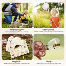 Bug Catcher Kit for Kids Explorer Kit, 10PCS Outdoor Bug Catching Kit with Magnifying Glass & Net, for Kids Ages 4-8