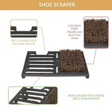 Heavy-Duty Cast Iron Boot Scraper & Brush - Shoe Scraper Vintage Outdoor Mud Cleaner