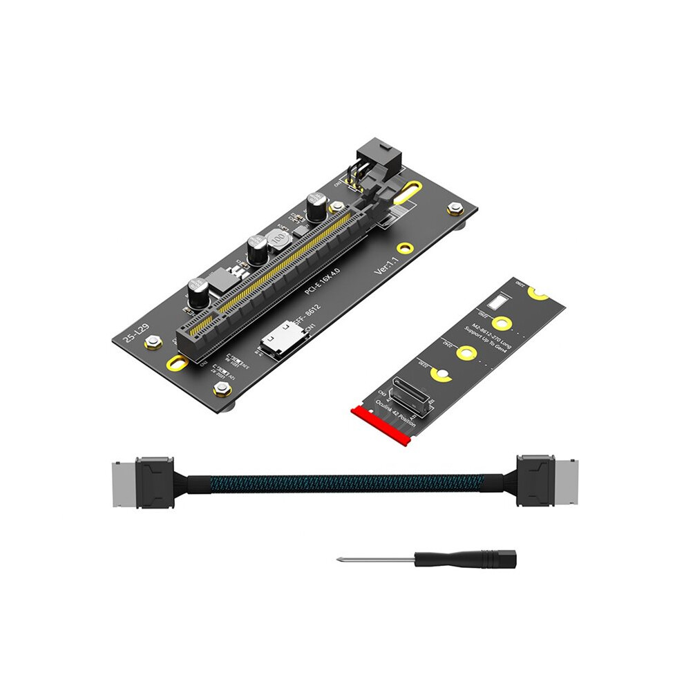 M.2 Nvme M-Key 2230 To Pcie4.0 X16 Riser 6Pin Power Supply With Oculink Sff-8612/8611 Extension Cable 2280 4713593888684