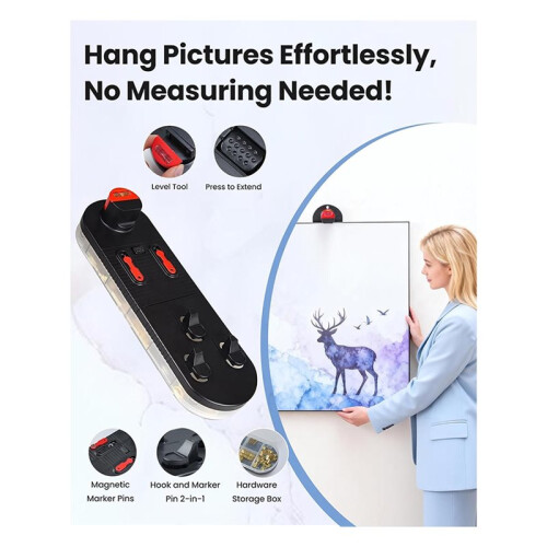 104-Piece Picture Hanging Tools Kit with Level, No Measurement Needed for Perfect Alignment 1