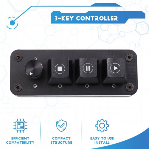Media Controller QLAB Keyboard Professional Performance 3-Key Knob Drive Free Music Player Controller USB Type-C 1