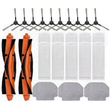 34PCS Accessories Kit Compatible with Robot Vacuum T12 / S12 / S10 B106GL Vacuum Cleaner Parts Main Side Brush Filter Cloth