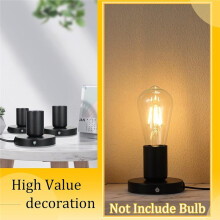 2 Pcs Polished Metal Desktop Lamp Base 26 E27 Screw Light Bulb Holder Sockets with 6 Feet Cord and /Off EU Plug
