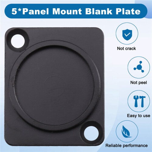 5PCS Panel Mount Blank Plate, D-Type Cover Plate Patch Board, Panel Base for Connectors and XLR Connectors 1
