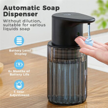 Distributeur de Savon Liquide Automatique 300 Ml, Distributeur de Savon Gel Rechargeable, Sans Contact, pour Salle de Bain et Cuisine A
