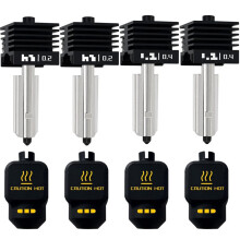 4Pack 0.2/0.4MM Hotend for Bambu P2S/H2S/H2D/A1/A1 Combo Nozzle Print Hot End Kit Hardened Steel Nozzle Hotend