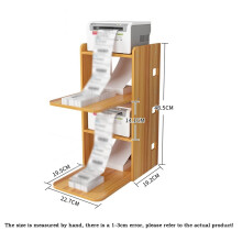 Printer Stand with Storage, 4Tier Wood Under Desk Shelf Organizer for Office, SpaceSaving Design