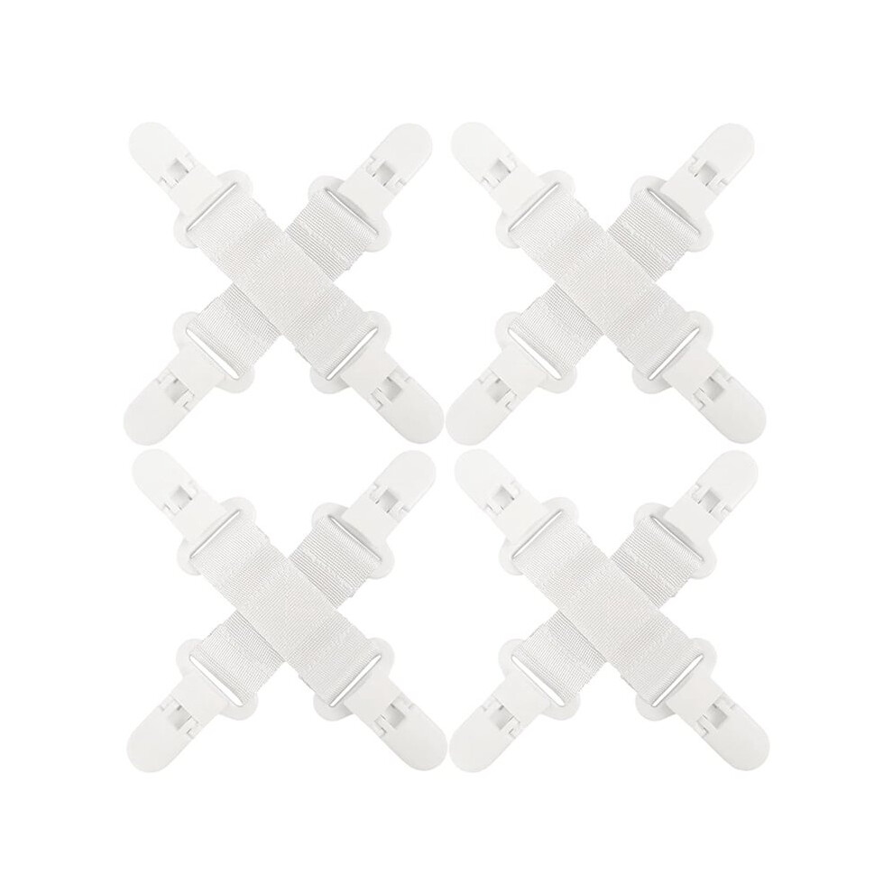 Saudism 4Pcs Bed Sheet Detangler Reduces Laundry Tangles,Keep Bed Sheets/Duvet Covers/Blankets From Tangling,Twisting
