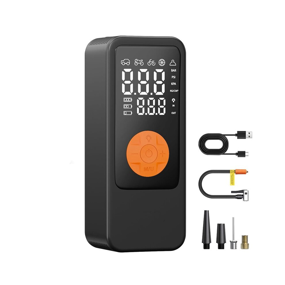 Tire Inflator Air Compressor Inflation Air Pump With Digital Gauge, 150Psi Tire Inflator With Led For Car Bike Motorbike 4713648971286