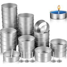 100 Coupelles à Bougie Chauffe-Plat en Aluminium avec Mèches : Récipients Ronds Vides pour la Fabrication de Bougies DIY, Décorations de Mariage,