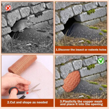 8 Pack Copper Mesh Rolls,5 in X 18 Ft Fine Wire Mesh for Plumbing & Gardening, Proofing,Pipe Sealing,Soil Aeration, Heat