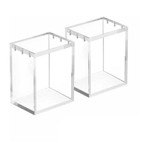 2Pack Acrylic Magnetic Case with Magnetic Lid Clear Display Box Protector Acrylic Storage Container