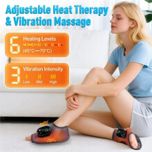 Ankle and Foot Massager for Pain Relief, Ankle Heating Pad with Massage, 6 Heat Levels & 3 Massage Modes with Timer