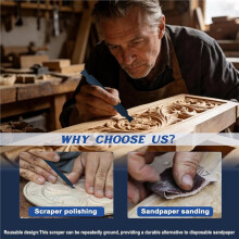 15 PCS Card Scraper Woodworking Cabinet Scraper Burnisher Tool - for Various Small Space and Small-Sized Tasks, Bevel