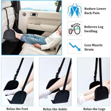 No Collapse Airplane Footrest with Extended Adjustment Strap- Airplane Foot Hammock, Portable Adjustable Plane Leg Rest