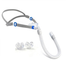CPAP Nasal Pillow Mask, Nasal Pillow Set with Detachable Headgear, Frame, Tube and 3 Sizes(S,M,L) of Nasal Pillows