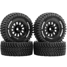 4pcs 68mm Beadlock Wheel & Tire Set for for 1/14 1/16 1/18 RC Truck Arrma Granite Mojave Typhon Grom Black