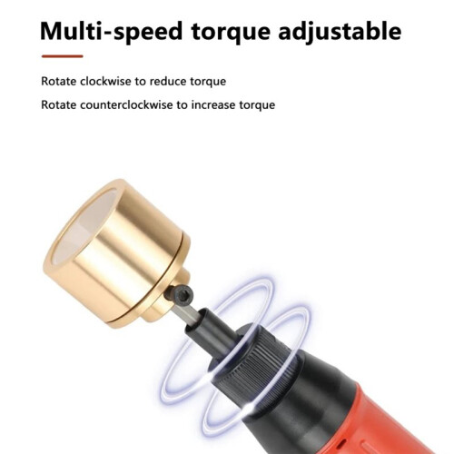 Handheld Electric Bottle Capping Machine Adjustable Screw Cap Tightening Tool for 10-50mm Round Cap/Sprayer Cap EU 1