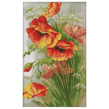 DIY Handmade RobóTki Counted Stitch Zestaw Zestaw do Haftowania 14CT Kwiaty Maku WzóR Haft KrzyżYkowy 33X50Cm Home Decoration