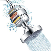 15-Stage Filtration Shower Head Combo in ABS & Stainless Steel for Healthier Bathing with5Spray Patterns and360 Adjustable Design