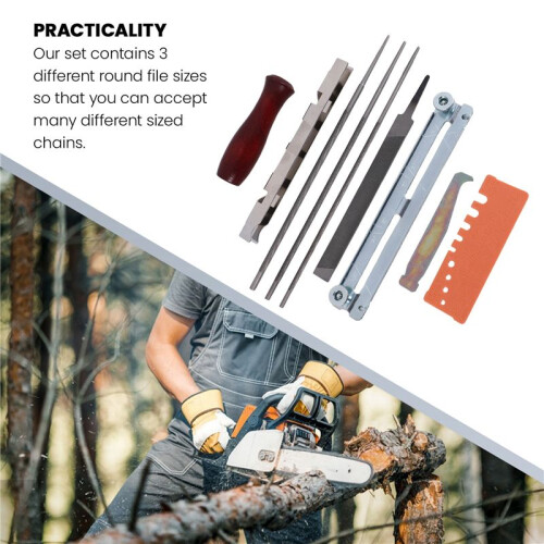 10 Piece Chain Saws Sharpening File Kit, File Kit for Sharpening Saw Chains, Contains File Sharpening Guides Depth Gauge 2