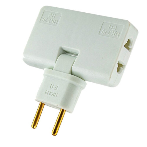 6X Rotate EU Plug Converter 3 in 1 Rotatable Outlet Extender 180 Degree Extension Plug Multi Plug,White 2