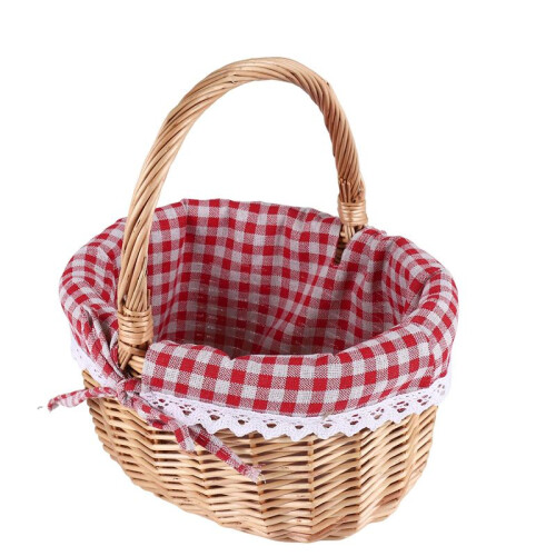 FläTad  Presentkorgar Tom Oval PilväVd Picknickkorg med Handtag BröLlopskorg Liten 2
