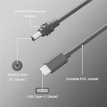 4X per Cavo StarLink Space-X USB C A CC, Protezione da Sovraccarico e Cortocircuito, Cavo da Tipo C A CC da 3 Metri/9,8 Piedi