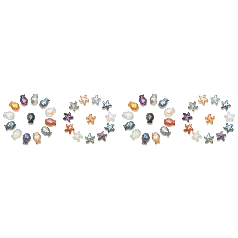 120Pcs Crystal Pendant Fish Starfish Shape Glass Faceted Beads Crafts Material Jewelry Making Earing Supplier 4713578555471