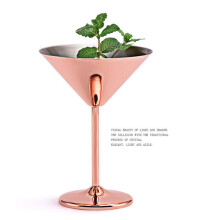 6X Stainless Steel Martini Cocktail Glass High Base Wine Glass Unbreakable Wine Glass Metal Bar Champagne Glass Copper