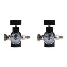 2X Kit de Conector de Adaptador de Cilindro de Tanque de CO2, Adaptador de Recarga de Cilindro de Refrigerante de CO2 de Rosca G1/2-14 com Manômetro